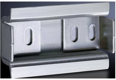 Rittal Hutschienen OM-Adapter 9342.880 aus gelochtem Stahlblech in Silber, 5 Stück - Bild 1