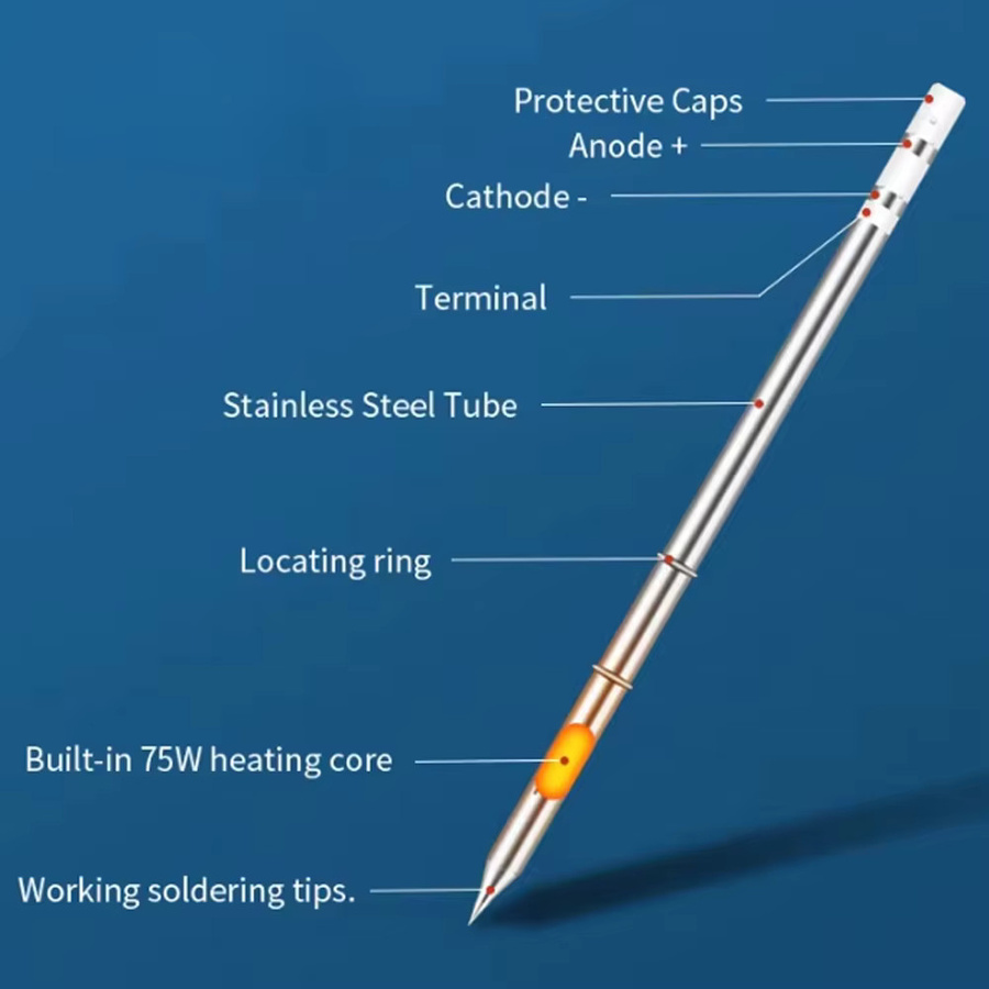 Hakko T12 Heißkern-Lötkolbenspitze in Silber als gebogenes Messer und Hufeisen für FX951 - Bild 2