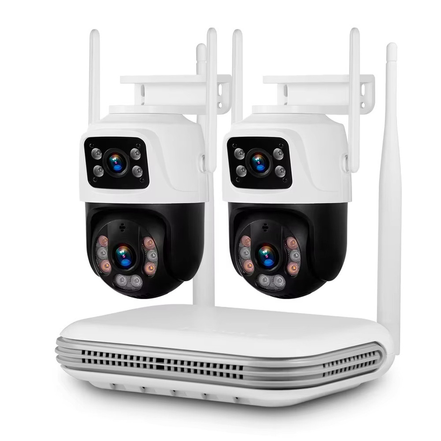 KERUI 8-Kanal Video NVR Kit WLAN IP Heimsicherheits-Überwachungskamerasystem mit 6MP HD Dual-Objektiv PTZ Kameras in Weiß - Bild 6