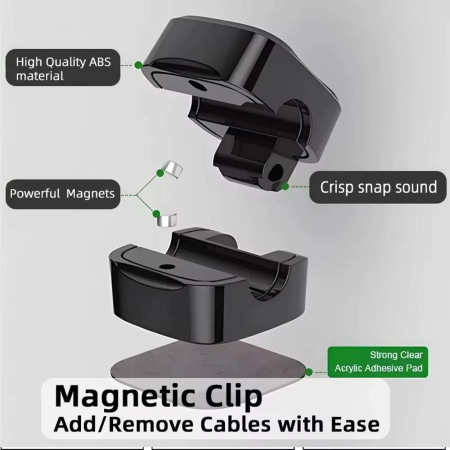 Maerknon Tragbare Magnetische Kabel Clips zur Kabelorganisation für Maus und Kopfhörer in Schwarz und Weiß - Bild 3