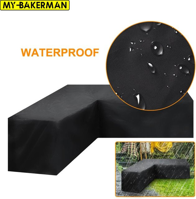 MY·BAKERMAN Gartenmöbelabdeckung in L-Form in Schwarz - Bild 1