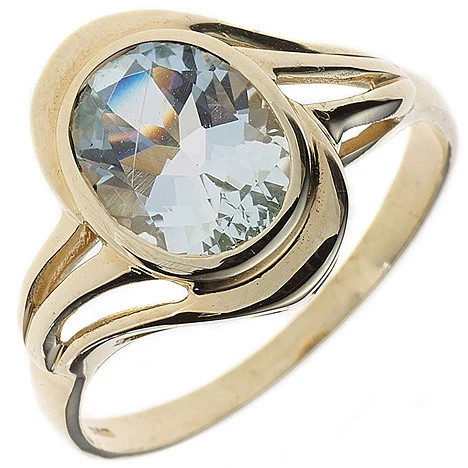 Colfem Ring 585 Gelbgold, Aquamarin, Damen, Ringgröße 54 - Bild 1