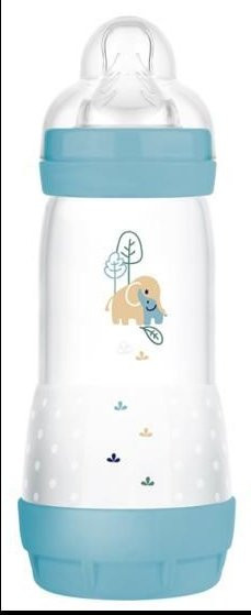 MAM Babyflasche Ocean Blue mit Wide Neck und Anti-Colic-Ventil, 320 ml, Sauger Durchfluss 3 - Bild 1