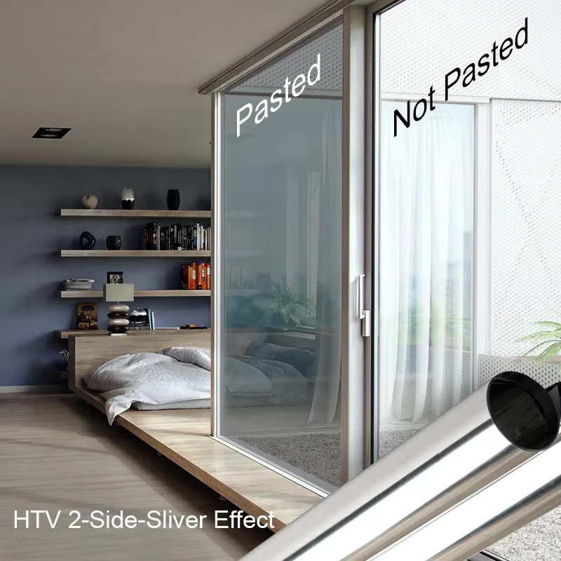 AFDB Einweg-Spiegel-Fensterfolie aus Vinyl, selbstklebend, reflektierender Sichtschutz und Solarfolie in Silber und Blau - Bild 3
