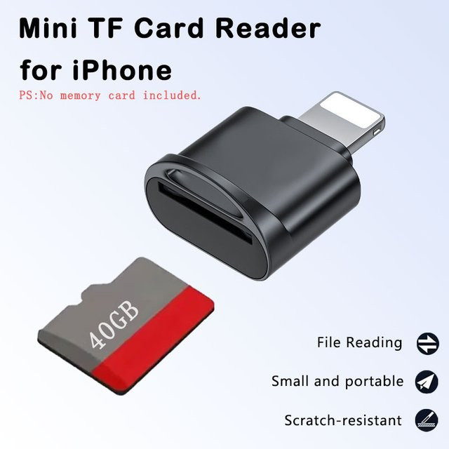 Huaxunyuan Lightning zu TF-Kartenleser Adapter in Silber für iPhone und iPad mit iOS Unterstützung - Bild 1