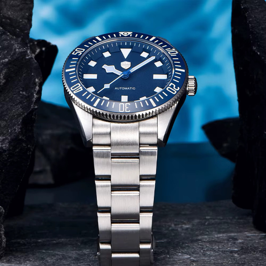 Rollstimi Armbanduhr Automatik, Edelstahl, Blau, Saphirglas, Herren - Bild 3
