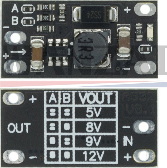 10er Set AITEWIN ROBOT Multi-Funktions Mini Boost Modul Step Up Board mit LED Anzeige in Schwarz für DIY Elektronik 5V/8V/9V/12V 1,5A - Bild 1