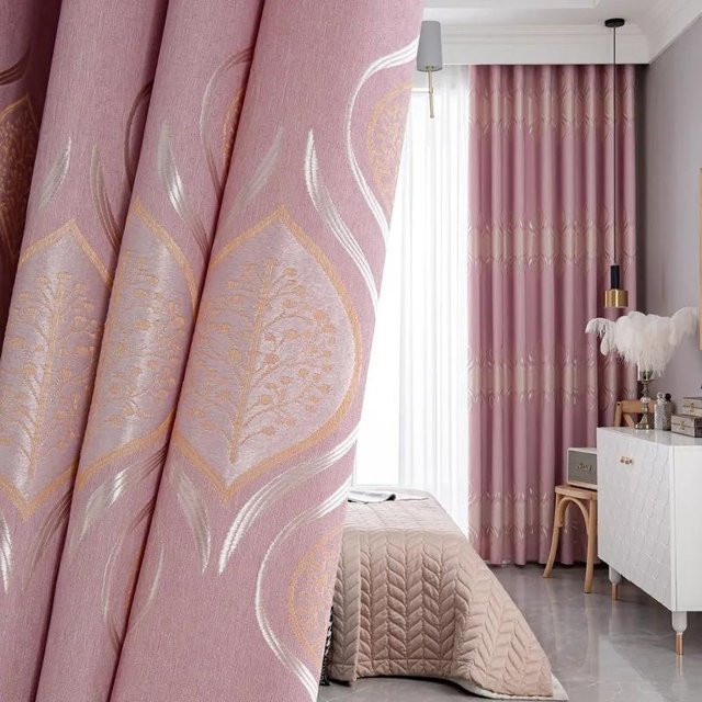 WTEMPO Verdunklungsvorhänge Chenille in Rosa, 2er-Set, B: 200 cm, H: 270 cm - Bild 1