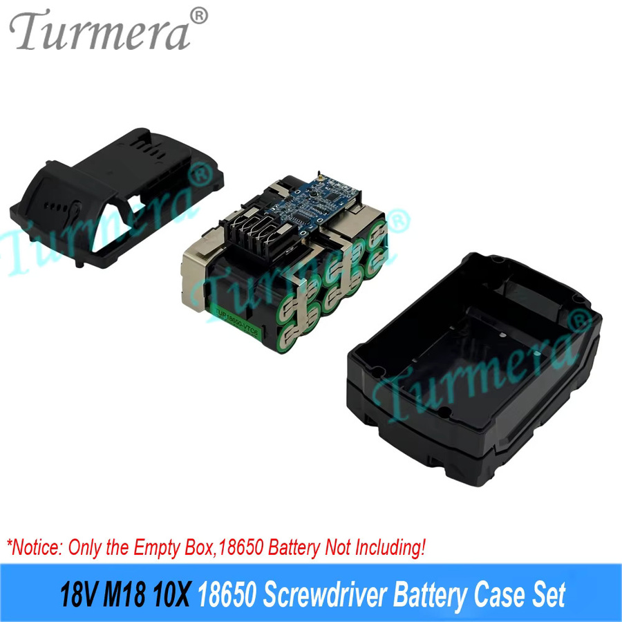 Turmera 18V M18 Akku-Gehäuse mit 30A BMS Display für 10x 18650 Zellen in Schwarz - Bild 4