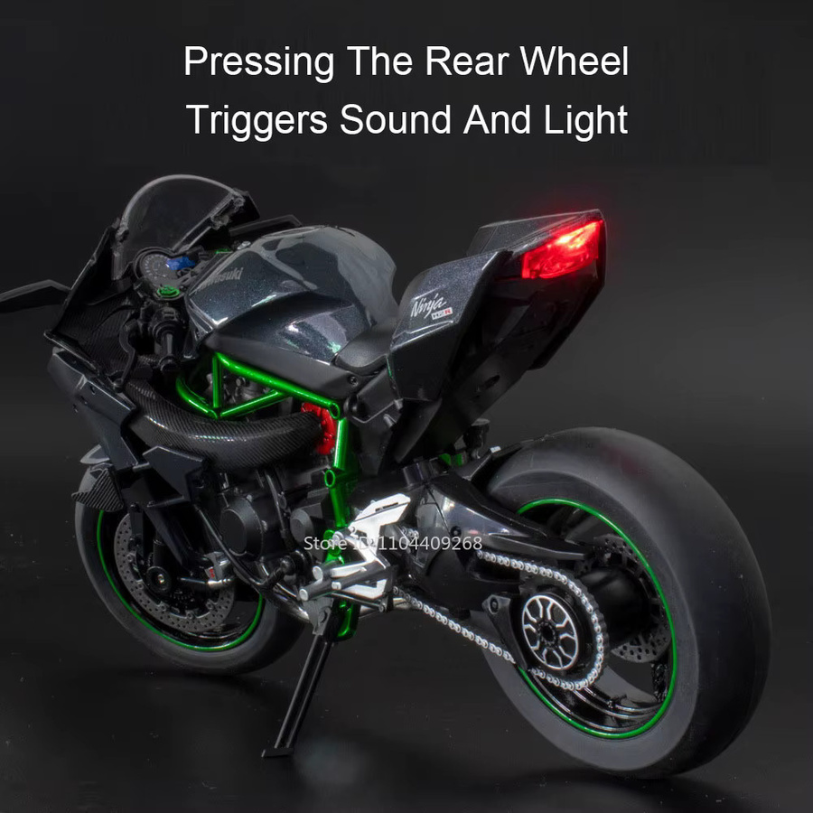 RMZ City Motorrad Modell Kawasaki H2R R1250 GS Diecast Metall Spielzeug in Schwarz - Bild 6