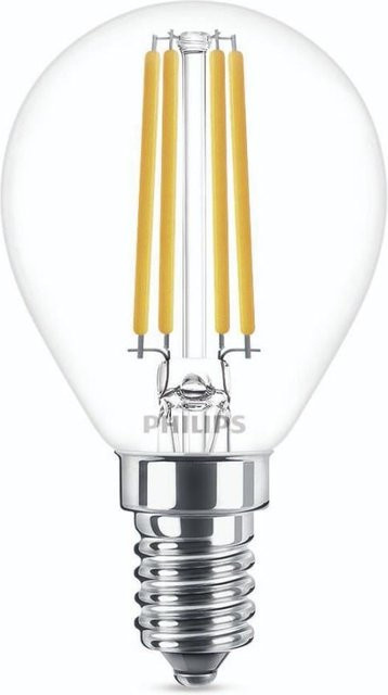 Philips LED-Lampe Classic A-Bulb A60, E14, 60W, warmweiß, transparent - Bild 1