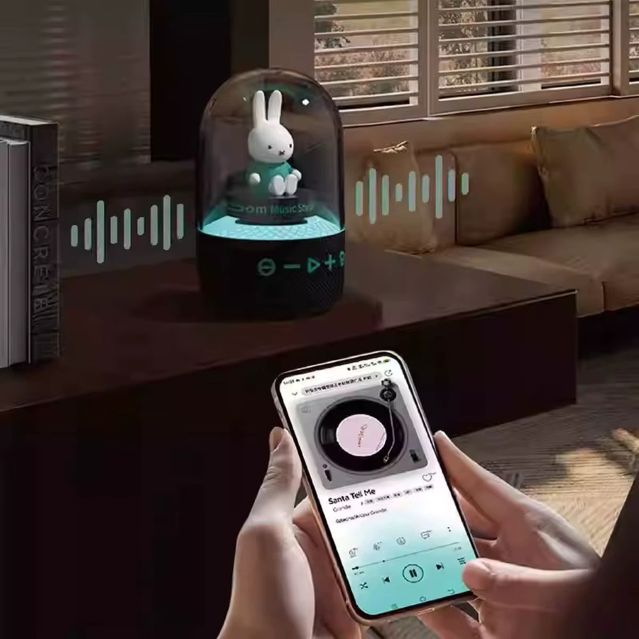 Miffy Kabelloser Bluetooth 5.0 Lautsprecher mit farbenfrohem Licht in Weiß - Bild 2