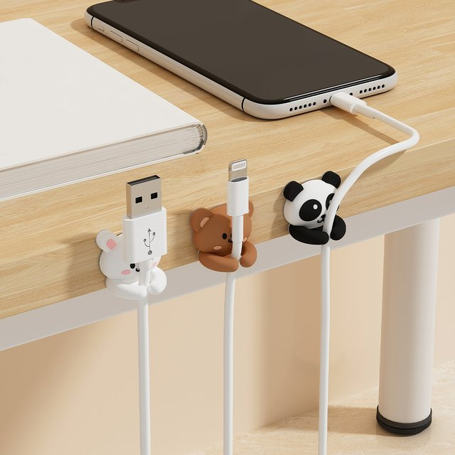 WORTHBUY Desktop-Kabelorganizer mit selbstklebenden Haltern für Schreibtisch und Handy-Datenkabel in Multicolor - Bild 1