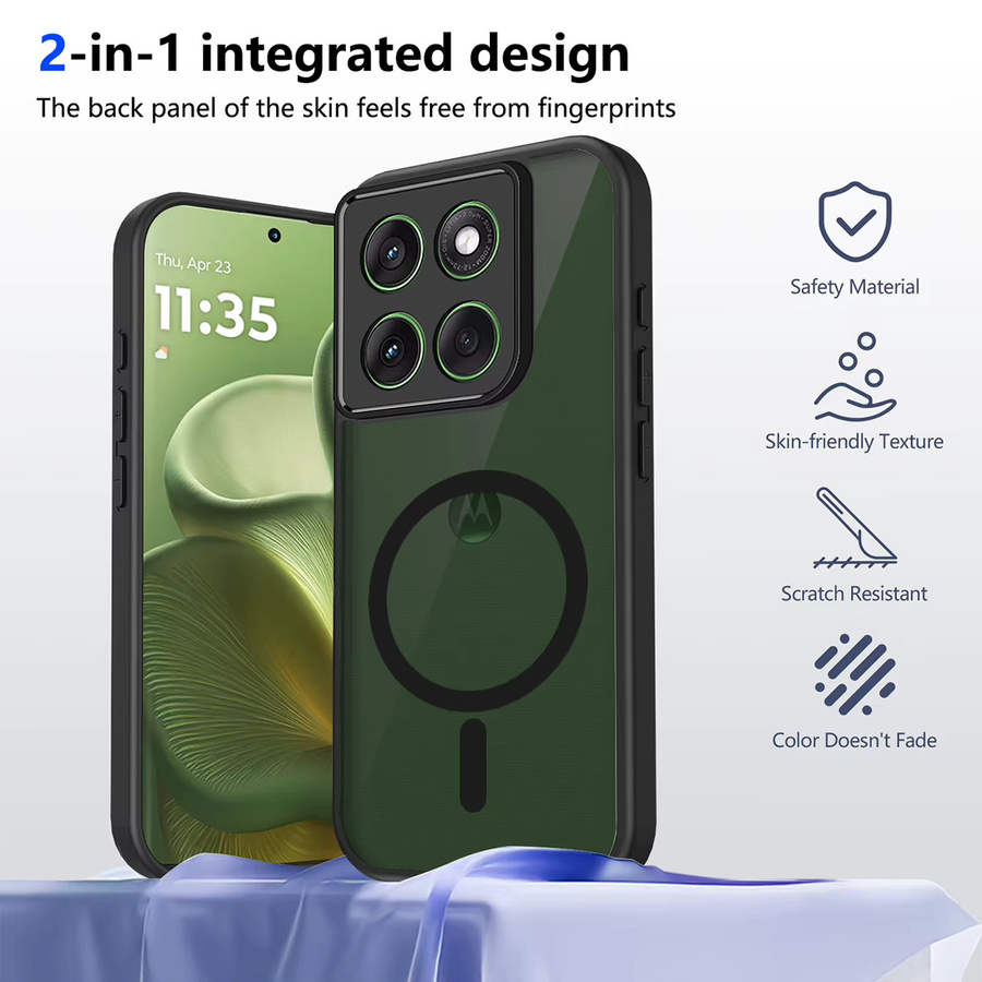 Matte magnetische Hülle für Motorola Edge 70 40 Neo 50 60 Pro 60S Fusion G67 G57 Power G56 G86 in Schwarz mit MagSafe Wireless Charge Kompatibilität - Bild 6