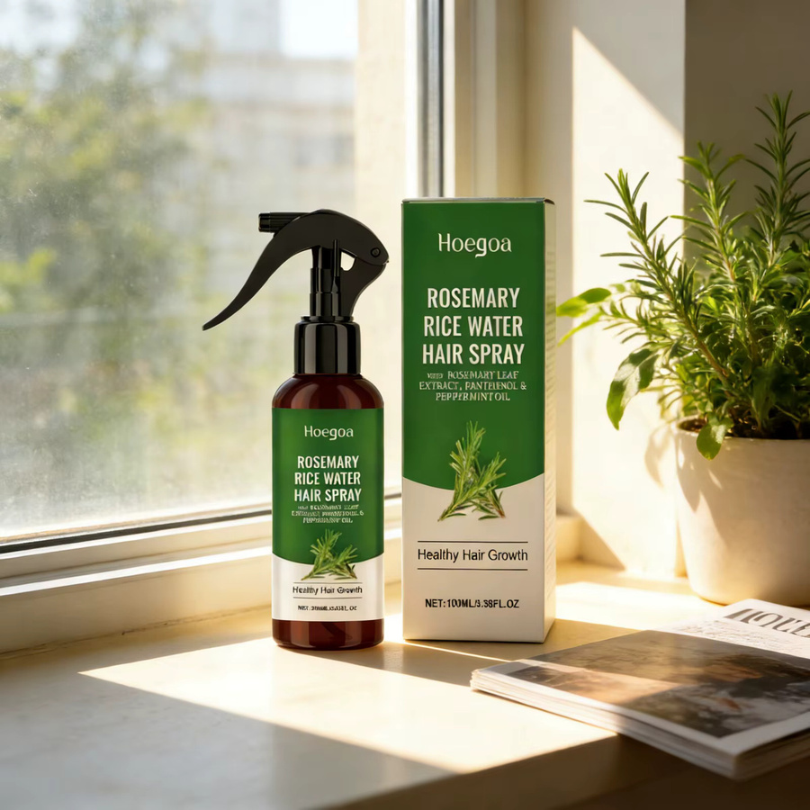 HOEGOA Haarwuchsspray, 100 ml, Herren, mit Rosmarin, Reiswasser und Pfefferminzöl - Bild 5