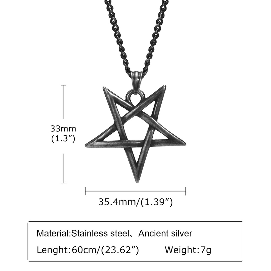 Star Trading Halskette Herren, Edelstahl, Star of David Anhänger, Vintage - Bild 2