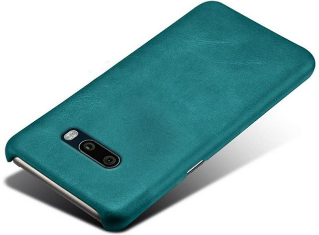 Schlanke Hülle aus veganem Leder für LG V50 V40 G8S G8 G7 V30S V60 ThinQ 5G in Petrol - Bild 1