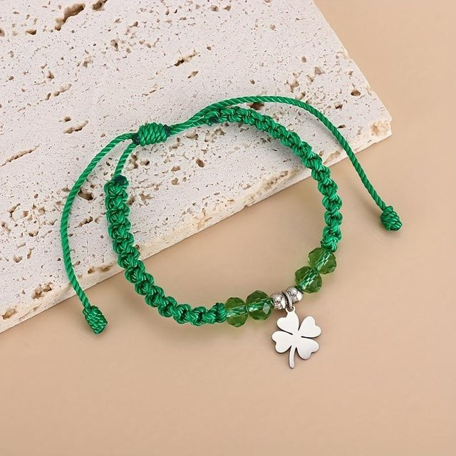 LChome Armband, Kleeblatt-Seil, grün, Unisex - Bild 1