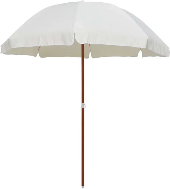 vidaXL Sonnenschirm aus Polyester mit Stahl-Mast in Sandfarben, Durchmesser: 240 cm - Bild 1