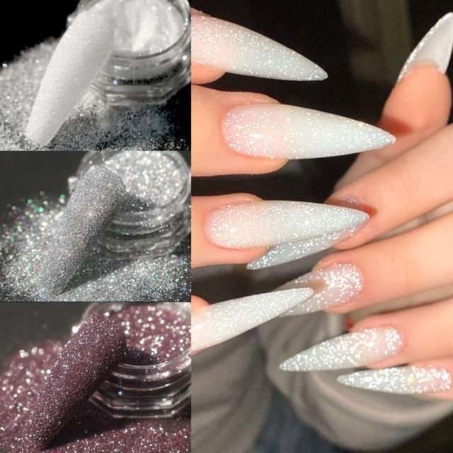 SWEET TREND Nagel Glitter Pulver, Silbrig, 3 Boxen - Bild 1