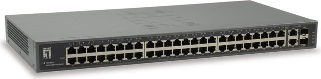 LEVELONE Fast Ethernet Switch FGU-5021 mit 50 Ports und 2 GE SFP/RJ45 Combo Ports in Grau - Bild 1