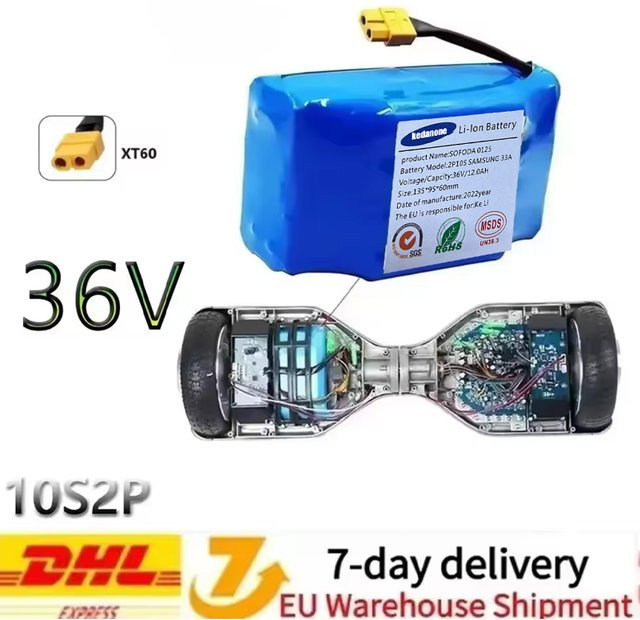 Kedanone Lithium-Batterie 36V 12000mAh in Blau für elektrische Self-Swing-Scooter, Hoverboards und Einräder - Bild 1