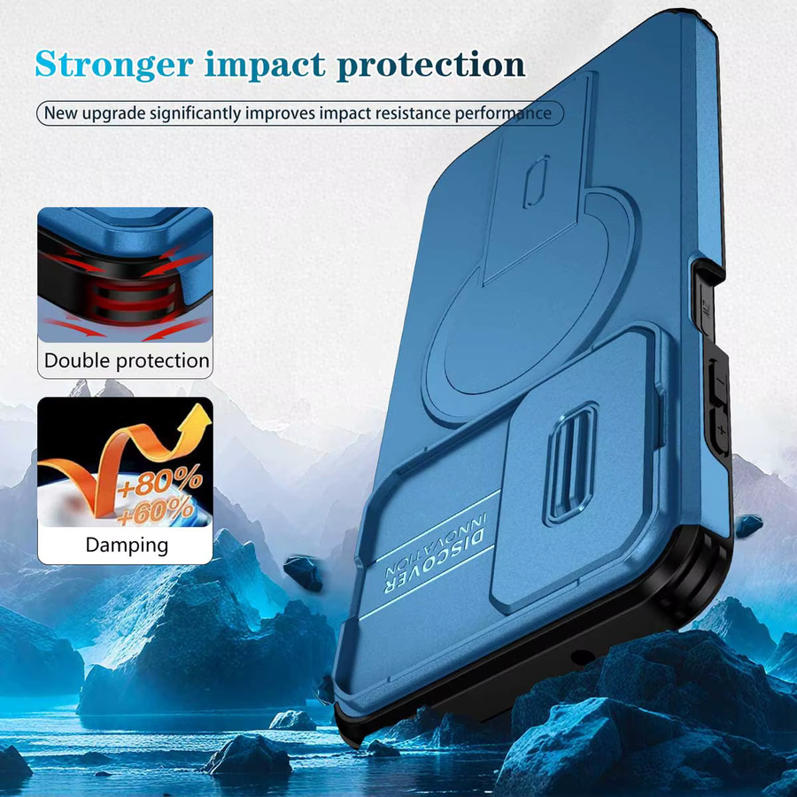 Magnetische Handyhülle mit Ring-Halter und Kameraschutz für Samsung Galaxy A57 A37 A17 A56 A36 A26 A16 A55 A35 A25 A15 in Blau oder Lila - Bild 2