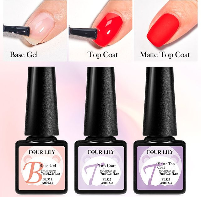 Four Lily Base Top Coat Gel Polish, 7 ml, Unisex - Bild 1
