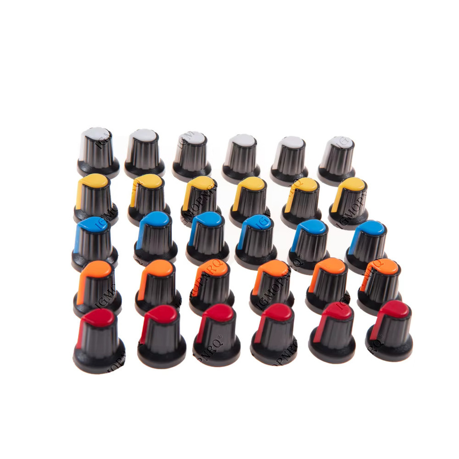 30 Stück Potentiometer Knopfkappen mit Kupferkern für 6mm Wellenloch, Multicolor, 15 x 17 mm - Bild 3