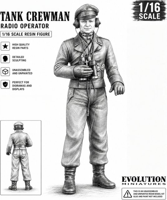 GK Resin Character Commander Model, 1/16, unbemalt, Modellbausatz - Bild 1