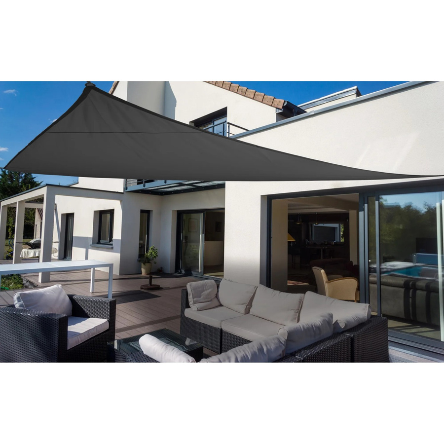 Floracord Dreiecksonnensegel aus Polyester in Anthrazit, B/T/H: 460 x 460 x 460 cm - Bild 2
