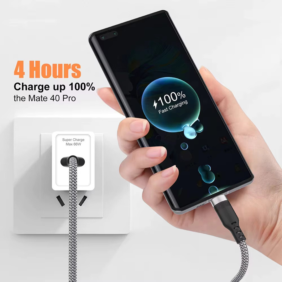 NNBILI USB Typ C Schnelllade-Verlängerungskabel für Android in Grau - Bild 3