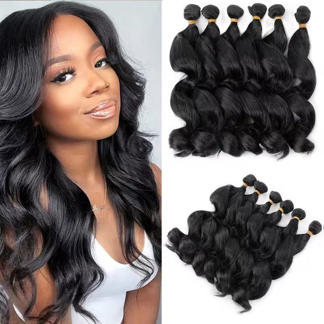 Belle Show Body Wave Haarbündel, synthetische Haarverlängerungen, Schwarz, Damen - Bild 1