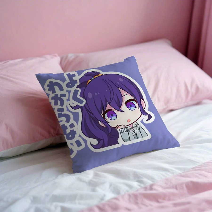 52TOYS A-Asahina M-Mafuyu ChibiS Kissenbezug im Vintage-Stil, quadratisch, B/T/H: 40 x 40 x 40 cm - Bild 2