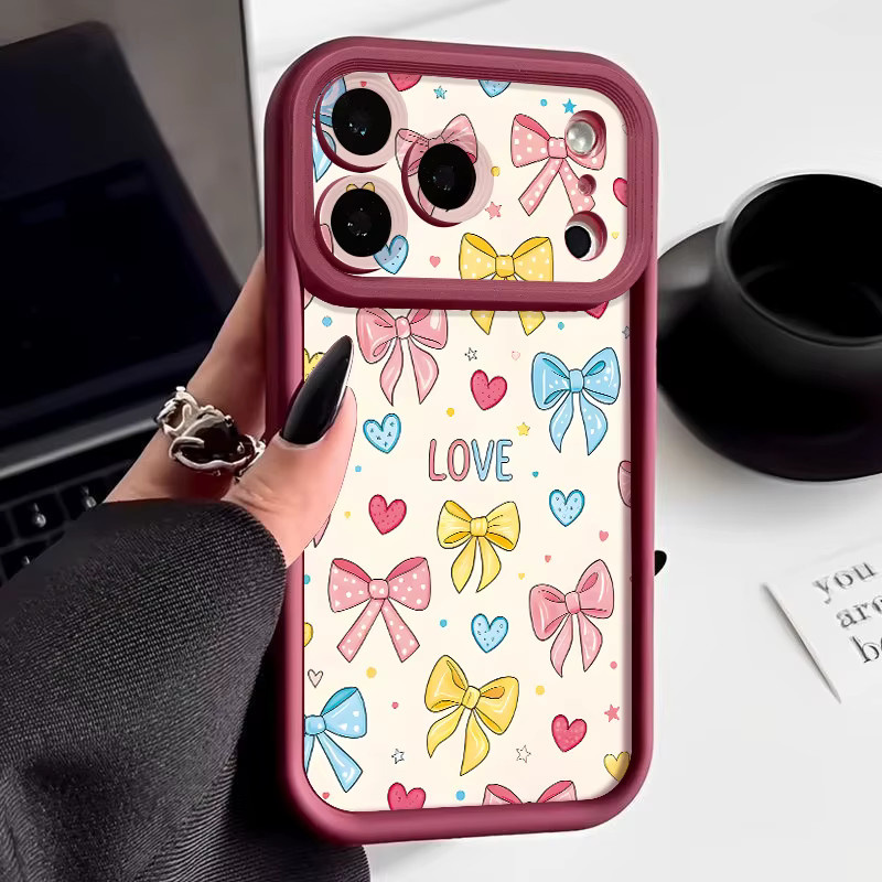 MOESOE Handyhülle mit buntem Schleifenmuster für iPhone 17e 17 16 15 14 13 Pro Max aus stoßfestem TPU Silikon in Multicolour - Bild 1