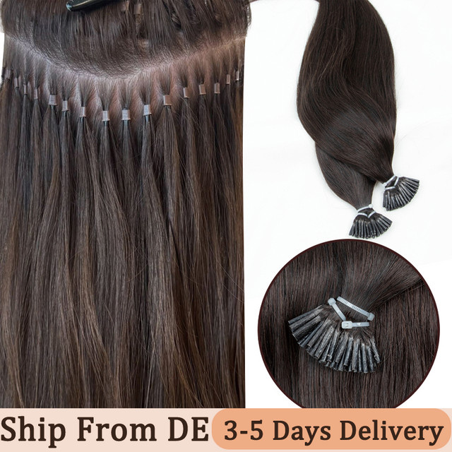 Boymia I-Tip Echthaar-Extensions, 50 Stränge, 16-20 Zoll, 30G - Bild 1