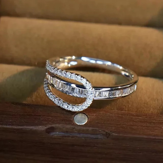 Huitan Trendy Ringe, Zirkonia, Silber, Damen - Bild 1