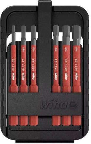 Wiha slimBit electric Bit-Set Sechskant 6-teilig in Rot - Bild 1