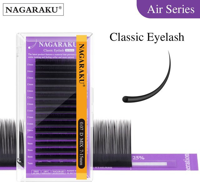 NAGARAKU Air Series Classic Wimpernverlängerung, Mattschwarz, Matt - Bild 1