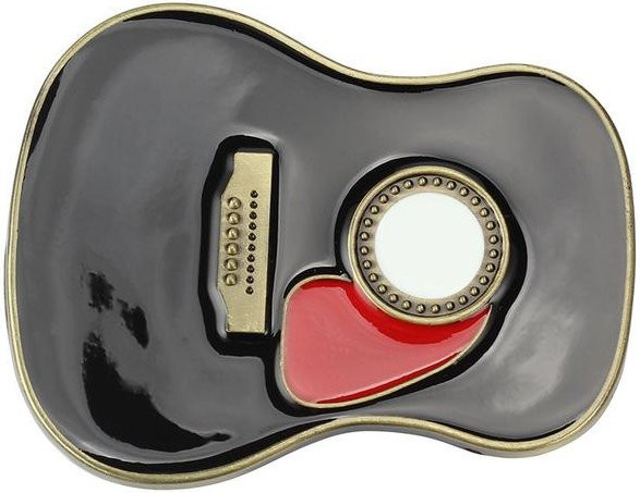 Gürtelschnalle Gitarrenform, black, Damen - Bild 1