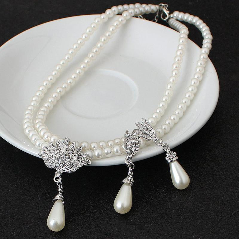 Fancy Jewelry Schmuck-Set, Perlenkette, Ohrringe, Zinklegierung, Silber, Damen - Bild 5