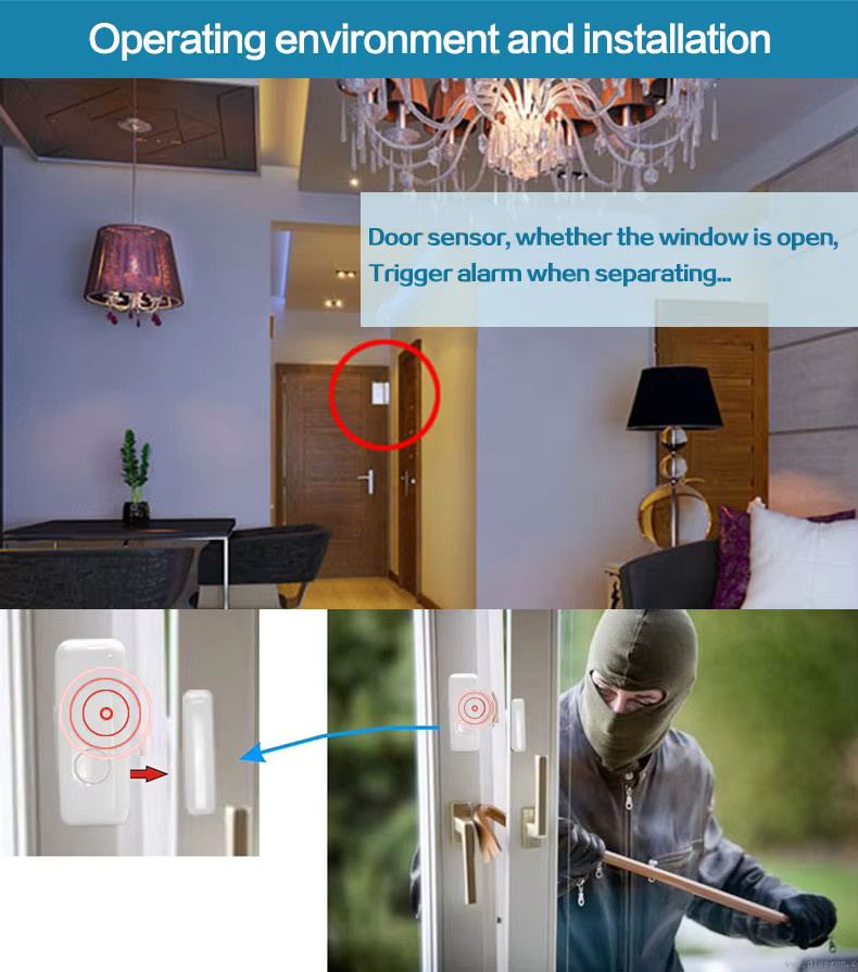 MULO Drahtlose Tür- und Fenstersensoren in Weiß für dein Home Security Alarm System mit RF 433 MHz und EV1527 Codiermodus - Bild 3