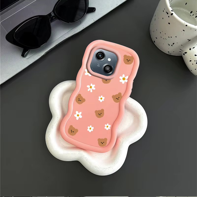 Wellenförmige Silikon-Handyhülle Braunbär für Tecno Spark Go1, Spark Go1S, Spark 20 Pro und Pop 9 in Multicolour - Bild 2