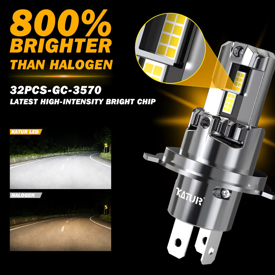 Katur Auto-LED-Lampen H4 für Fern- und Abblendlicht mit Lüfter, 55W, passend für Kia Rio 2000-2017 und Sportage 2006-2010 - Bild 4