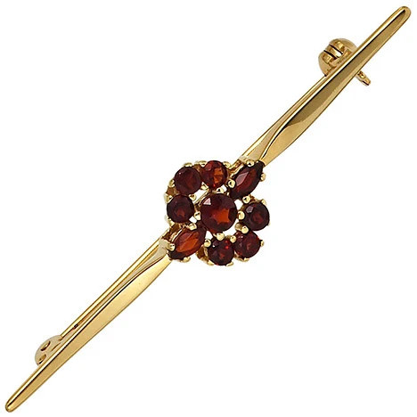Colfem Brosche 375 Gelbgold, Granat, rot, Unisex - Bild 1