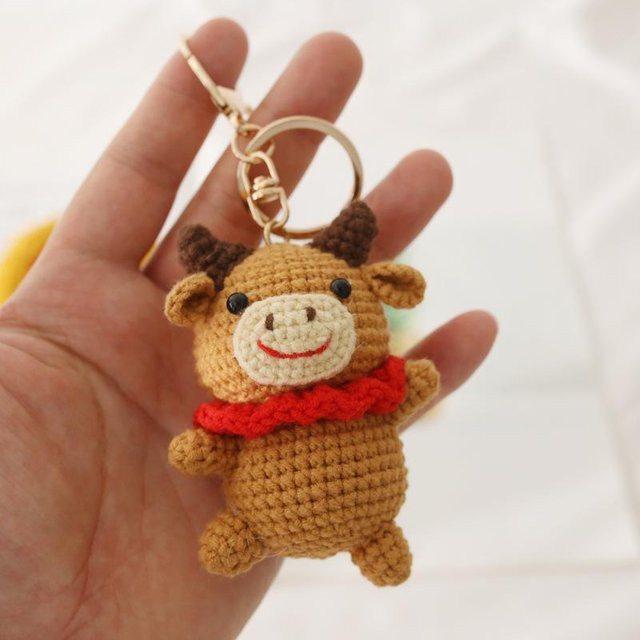 Linyi toy Schlüsselanhänger, Grüner Dinosaurier, Handgemacht, Unisex - Bild 1