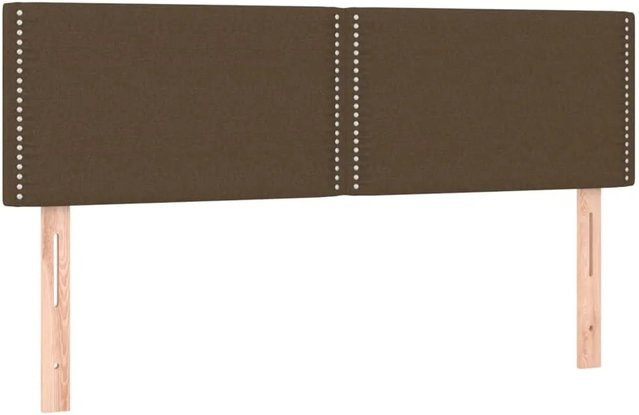 vidaXL Kopfteile 2er Set Dunkelbraun aus Stoff und Lärchenholz B/T/H: 72 x 5 x 78-88 cm - Bild 1