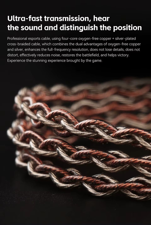 TRN RedChain Plus Gramr Gaming-Kopfhörer-Upgrade-Kabel mit abnehmbarem Mikrofon, 3,5 mm Klinke, Farbe: Rot, Länge: 2 m - Bild 3