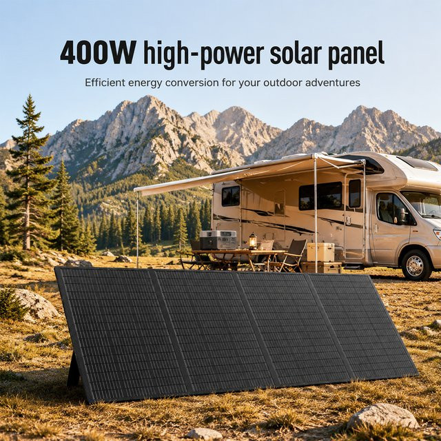 CHUBAN Tragbares Solarpanel Set 400W Faltbares Wasserdichtes Solarladegerät in Schwarz - Bild 1