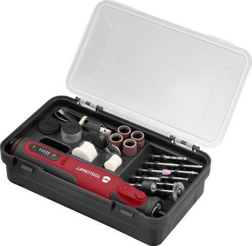 TOOLCRAFT Graviergerät mit Koffer und Ladekabel, Rot, 7.2V - Bild 1